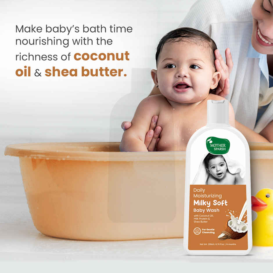 Mother Sparsh Milky Soft Baby Wash With Milk Protein & Coconut Oil
