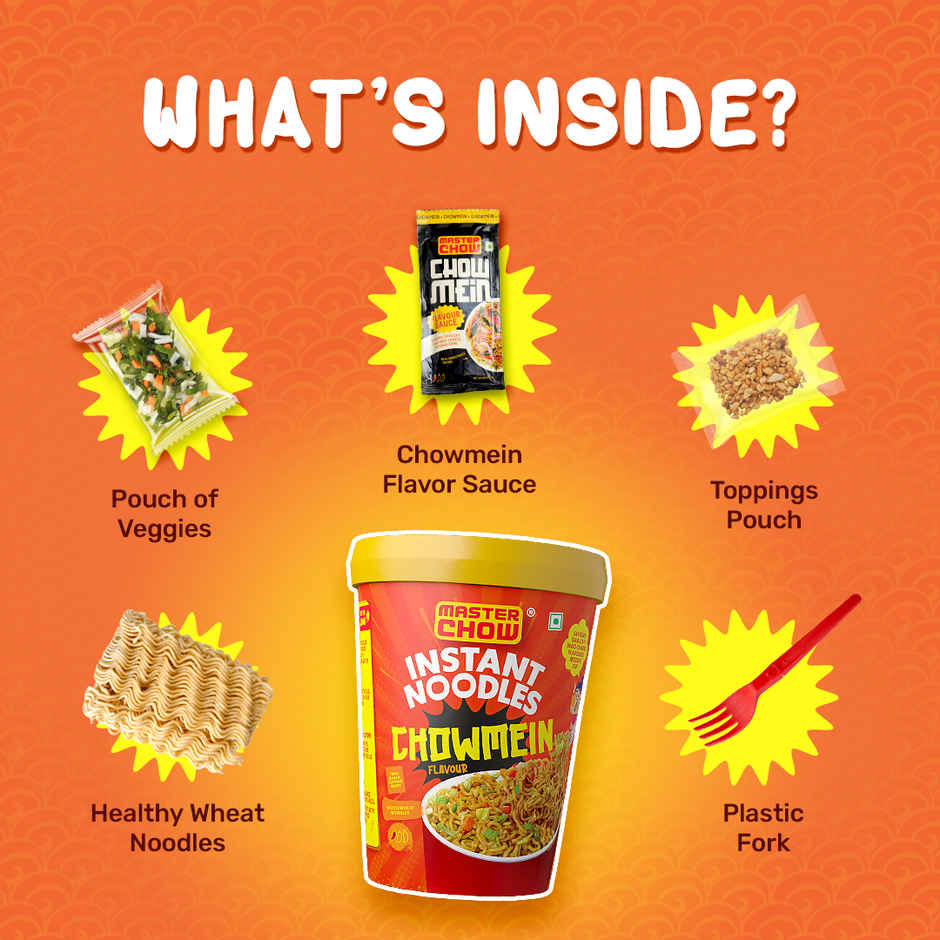 Masterchow Instant Cup Noodles - Chowmein Flavour(100gms) & Masterchow Spicy Sichuan Chilli Oil(170gms) Combo