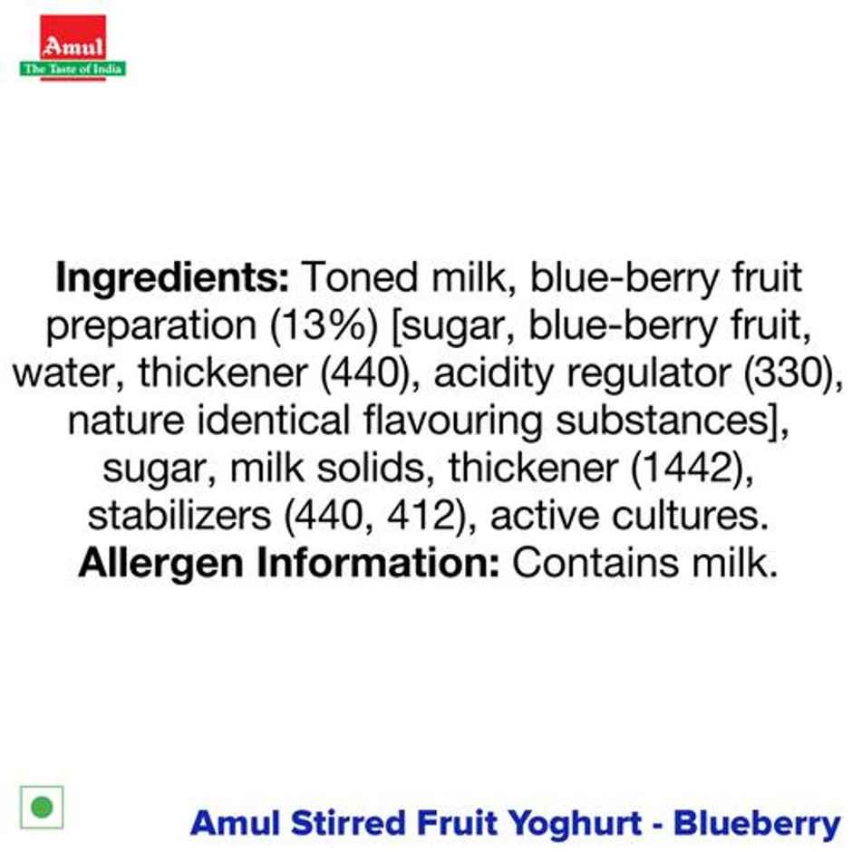 Amul Stirred Fruit Yoghurt- Blueberry