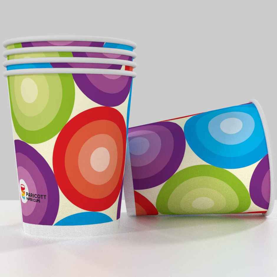 Disposable Printed Paper Glass Cups | 200 ml | Pack of 50 | Vinay Trading