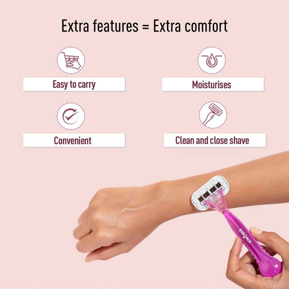 Sirona Reusable Hair Removal Razor for Women With Aloe Boost Razor