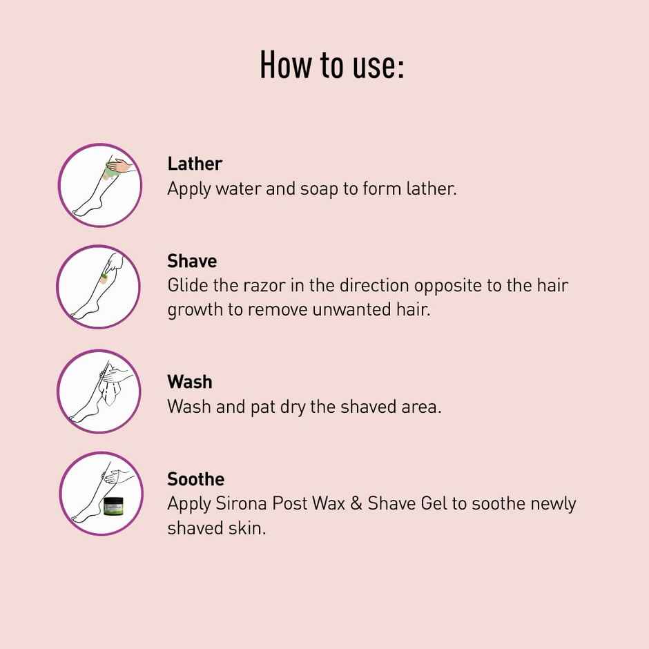 Sirona Reusable Hair Removal Razor for Women With Aloe Boost Razor