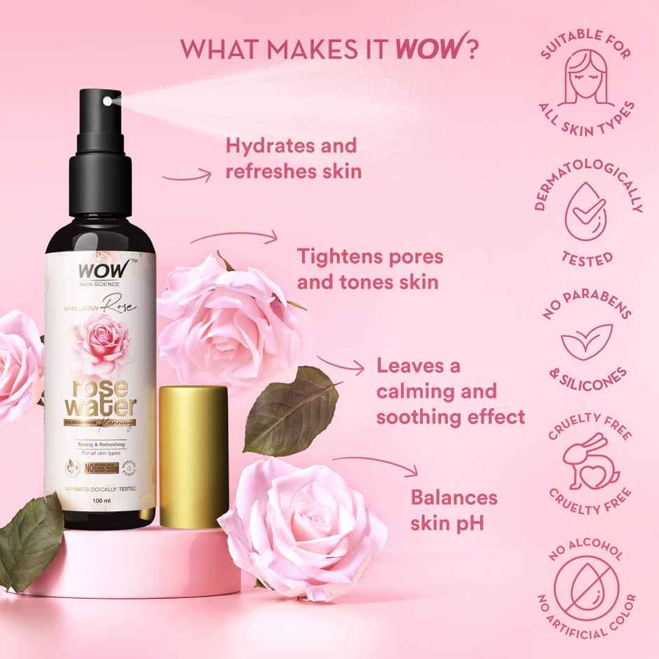 WOW Skin Science Himalayan Rose - 99% Pure Rose Water Rose obtained from Kannauj