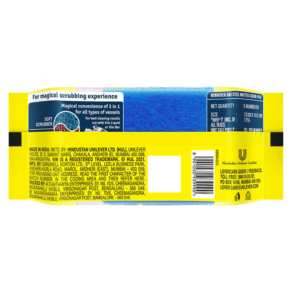 Vim Scrub Magic- Scrub Pads (Pack of 5)