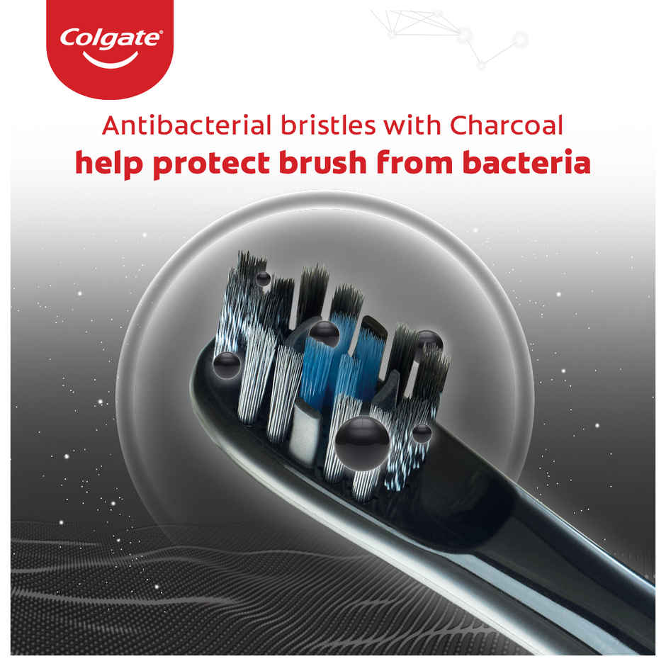 Colgate Proclinical 150 Charcoal Battery Powered Toothbrush, Electric Toothbrush With Soft Bristles And Strong Strokes