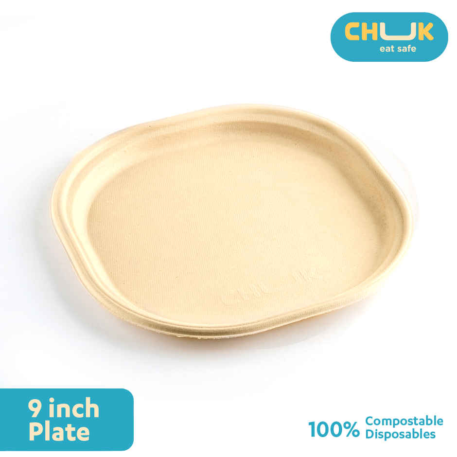 Baggase Meal Plate | 9 inch | Chuk