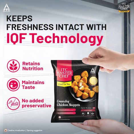 ITC Master Chef Crunchy Chicken Nuggets | Source of Protein | No Added Preservatives | 25 pieces