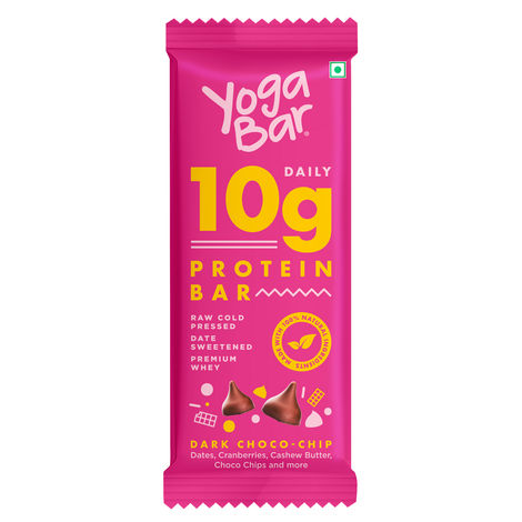 Yogabar 10 Grams Protein Bars | Chocolate Chip And Cranberry | Protein Blend And Premium Whey