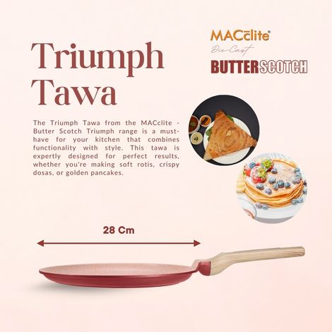 Macclite Non-Stick PDC Granite+ Induction Base Butter Scotch Triumph Tawa 28 cm