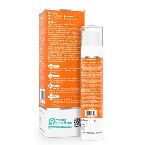 The Derma Co 1% Hyaluronic Sunscreen Oil-Free Gel With Spf 50 Pa++++ For Oily & Acne-Prone Skin