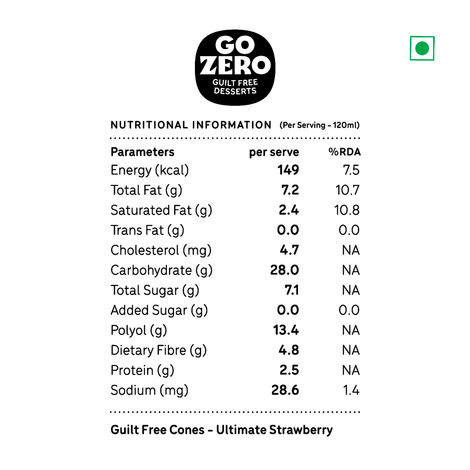 Go Zero Ultimate Strawberry Low Calorie Guilt Free Ice Cream Cone