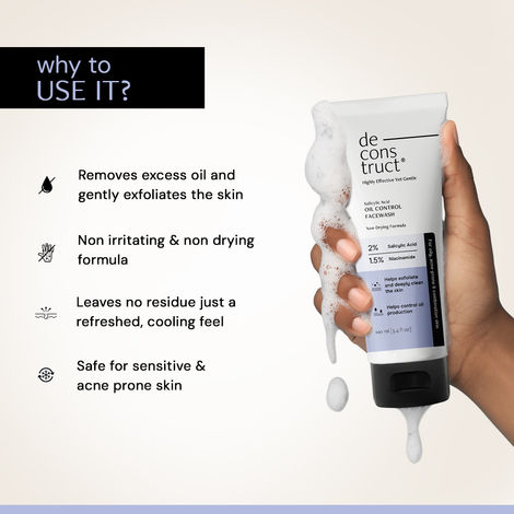 Deconstruct Salicylic Acid + Niacinamide Face Wash for Oil Control & Acne-Prone Skin