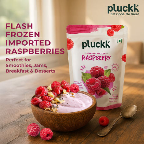 Pluckk Fresh Frozen Imported Raspberry | Natural | Non GMO | Rich in Vitamin C | Healthy Snack