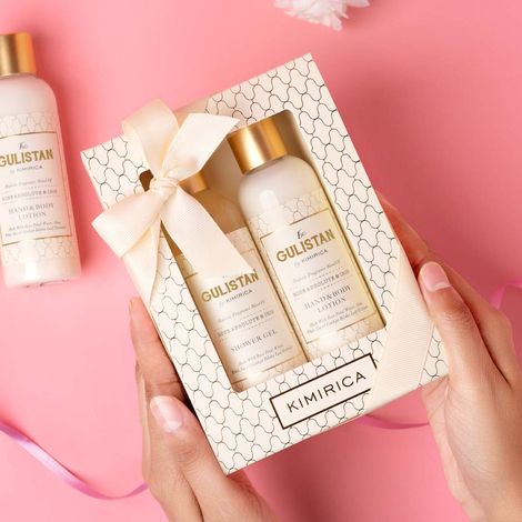 Kimirica Gulistan Duo Gift Set | Luxe Body Wash & Lotion with Rose Notes | Self-Care & Gifting