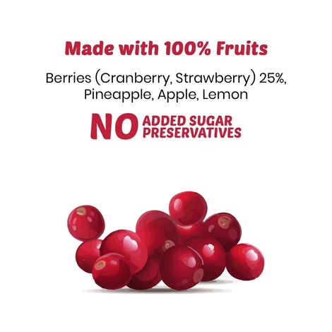 Yu Cranberry Cooler 100% Fruit Juice with Berry Pieces