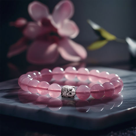 Astrotalk Rose Quartz Bracelet with Buddha