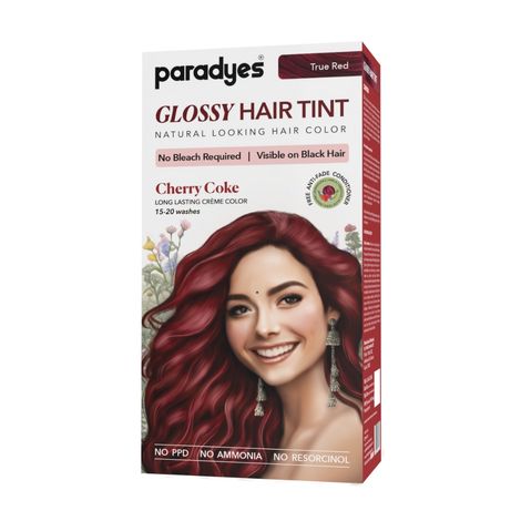 Paradyes No Bleach Cherry Coke Glossy Hair Tint, Ammonia-Free Formula - 6.6 True Red
