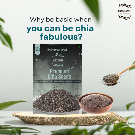 Khari Foods Premium Chia Seeds | Fiber Rich | Omega 3 Fatty Acids