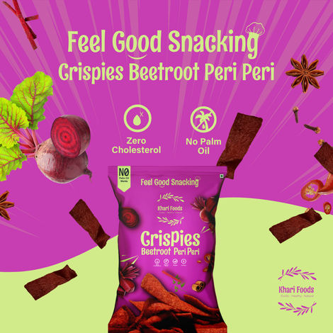 Khari Foods Peri Peri Beetroot Crispies Chips - No Palm Oil
