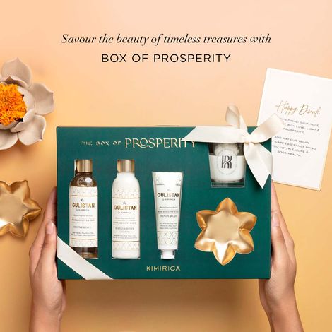 Kimirica Box of Prosperity | Luxury Self-Care Gift Set with Bath & Body Essentials | Premium Gifting
