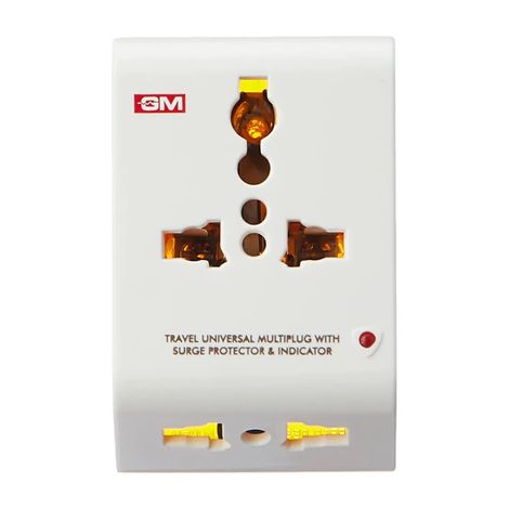 GM 3011 2 Pin Travel Universal Multi-Plug with Surge Protector & Indicator