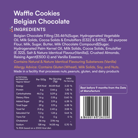 Nova Nova Mini Waffle Cookies - Belgian Chocolate - Pack of 6