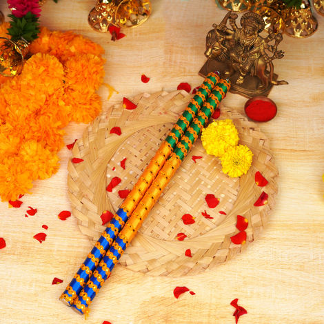 Tiranga Wooden Dandiya Sticks | Multi Colour | ServDharm