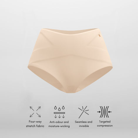 Krvvy Women's All Day Control Shapewear | Seamless, Targeted Compression & Cotton Crotch - 3XL