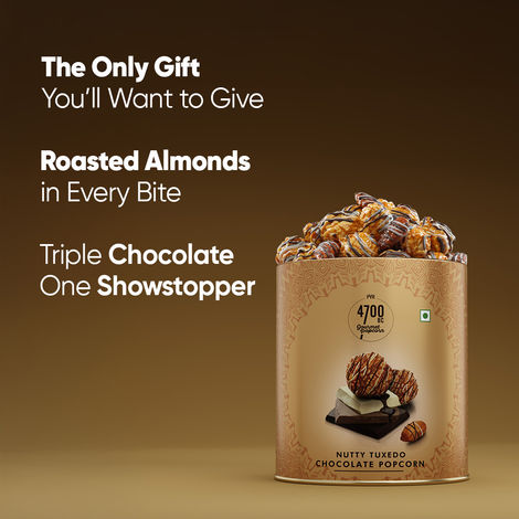 4700BC Nutty Tuxedo Chocolate Popcorn Tin