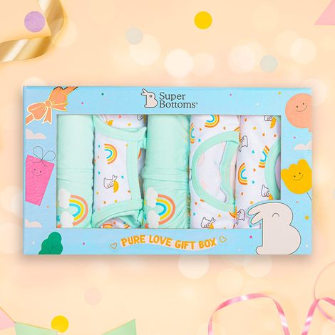 SuperBottoms Pure Love Gift Set For Newborn (0-6 Months) Boys & Girls