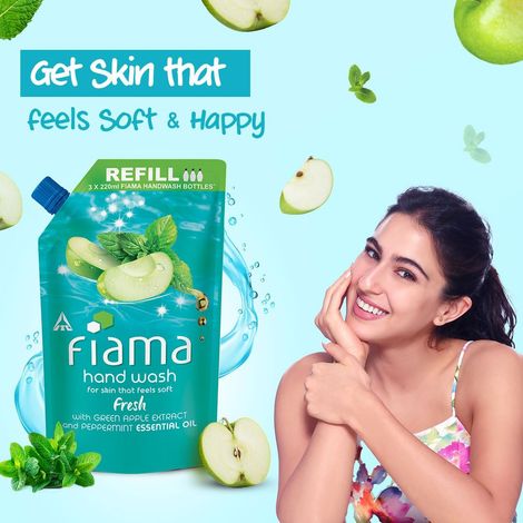 Fiama Fresh Hand Wash Refill Pouch (Peppermint Oil & Green Apple Extract)