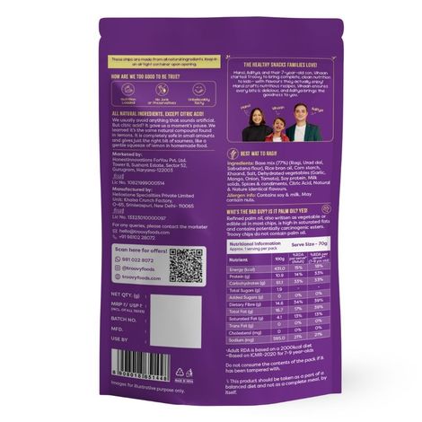 Troovy Healthy High Protein Ragi Chips (No Palm Oil, No Chemicals)