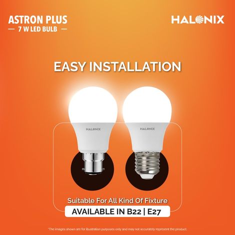 Halonix 7W White Led Bulb | B22 Base Holder