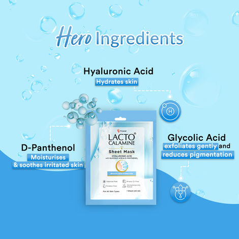 Lacto Calamine Hyaluronic Acid Face Sheet Mask for Intense Hydration, Refreshing, Plumpy & Dewy Skin