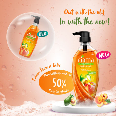 Fiama Body Wash Shower Gel Peach & Avocado, with Skin Conditioners for Soft & Moisturised Skin