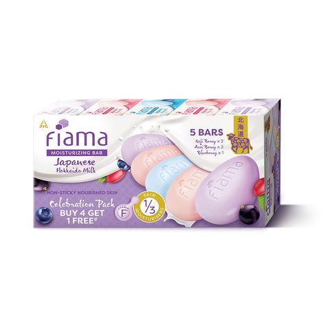 Fiama Moisturizing Soap Bars Celebration Pack Japanese Hokkaido Milk & Berries