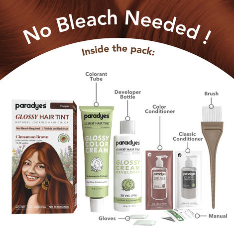 Paradyes No Bleach Cinnamon Brown Glossy Hair Tint