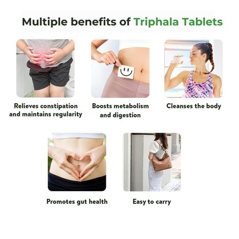Kerala Ayurveda Triphala Tablets 100 Tabs Reliefs Constipation, Boost Metabolism & Gut Health