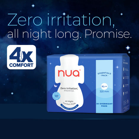 Nua All Night Comfort Sanitary Pads | 30 XL++