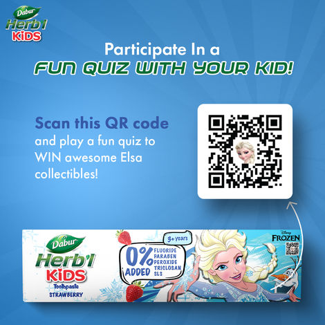 Dabur Herb'l Kids Toothpaste, Frozen (for 3+ years) (Strawberry flavour)