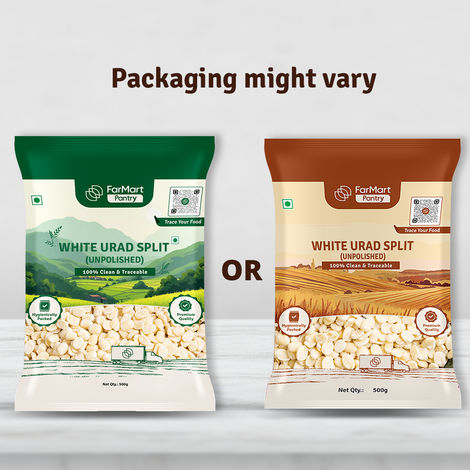 FarMart Pantry White Urad Split | Unpolished Urad Dhuli
