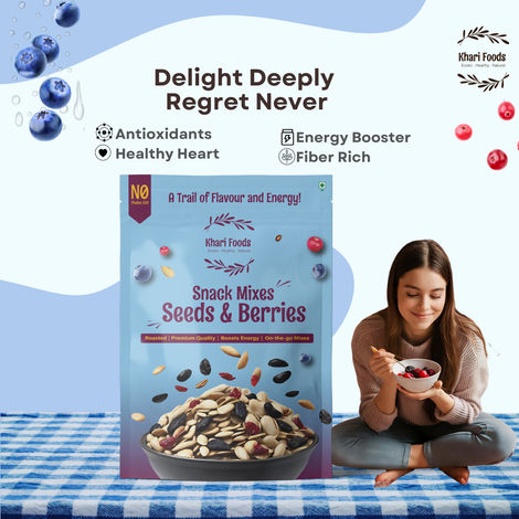 Khari Foods Seeds Berries Healthy Trail Mix | Pumpkin Seeds, Sunflower Seeds, Blueberries, Cranberries & More