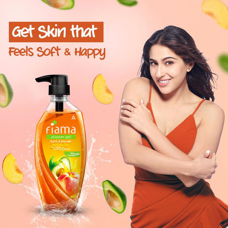Fiama Body Wash Shower Gel Peach & Avocado, with Skin Conditioners for Soft & Moisturised Skin