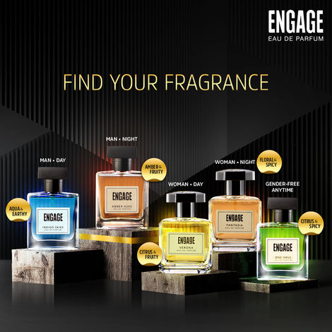 Engage Amber Hues Perfume For Men, Ambery & Warm Scent
