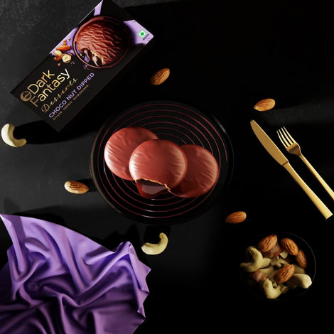 Sunfeats Dark Fantasy Desserts Choconut Dipped Filled Cookie Reimaged