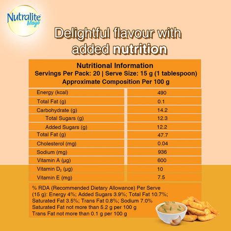 Nutralite Mayo Cheesy Garlic Eggless Mayonnaise (Extra 25g Free) - 275g