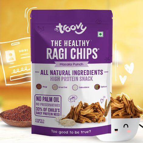 Troovy Healthy High Protein Ragi Chips (No Palm Oil, No Chemicals)