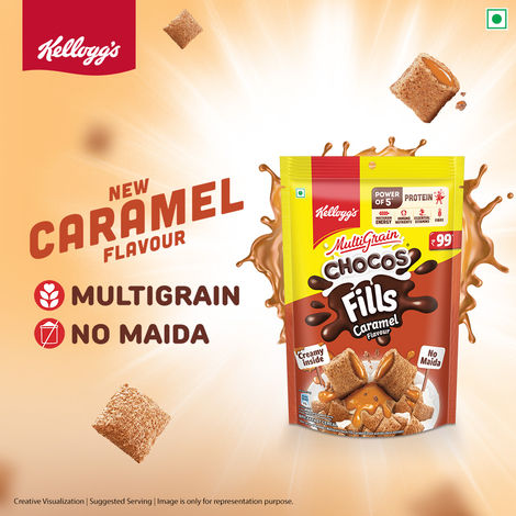 Kellogg's Chocos Fills | Caramel flavoured | 0% Maida | Multigrain