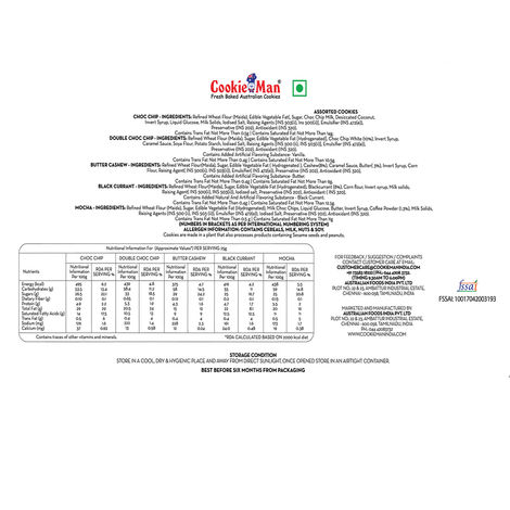 Cookie Man Premium Assorted Cookies Biscuits Gift Tin Pack