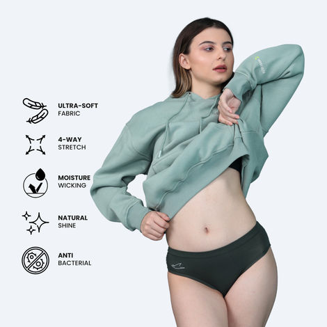 Freecultr Women Hipster-Pack of 3 Color Avocado green,Port wine,Sable Black Size - S Panty